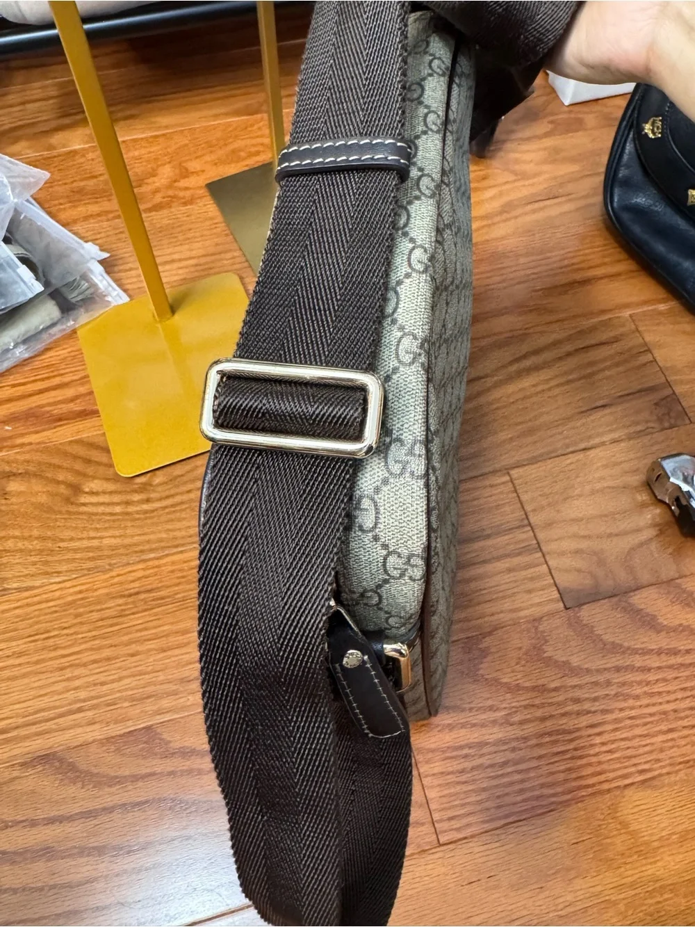 Gucci Brown and Beige GG Canvas Messenger Bag